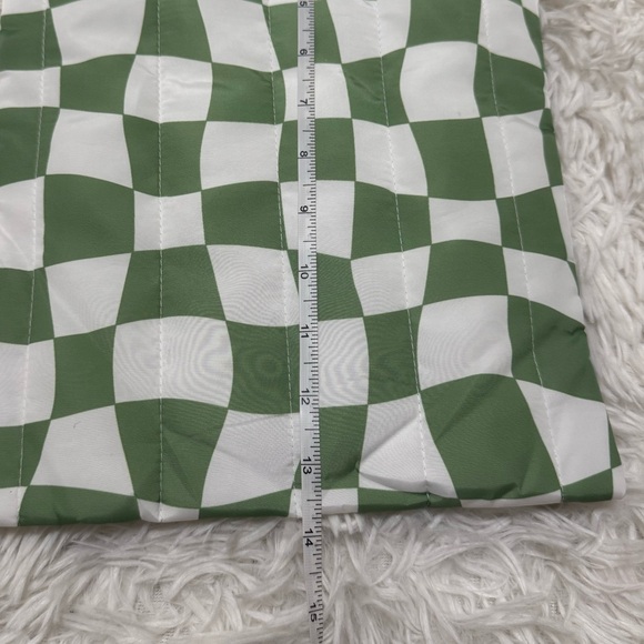 13” Green and White Checkered Pouch Checkered Laptop Sleeve IPad Sleeve - Picture 5 of 5
